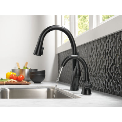 Delta Transitional Matte Black Finish Transitional Beverage Faucet with Single Handle D1977BLDST