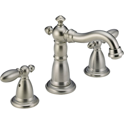 Delta Victorian Stainless Finish 8" Widespread High Arc Bathroom Faucet 474240