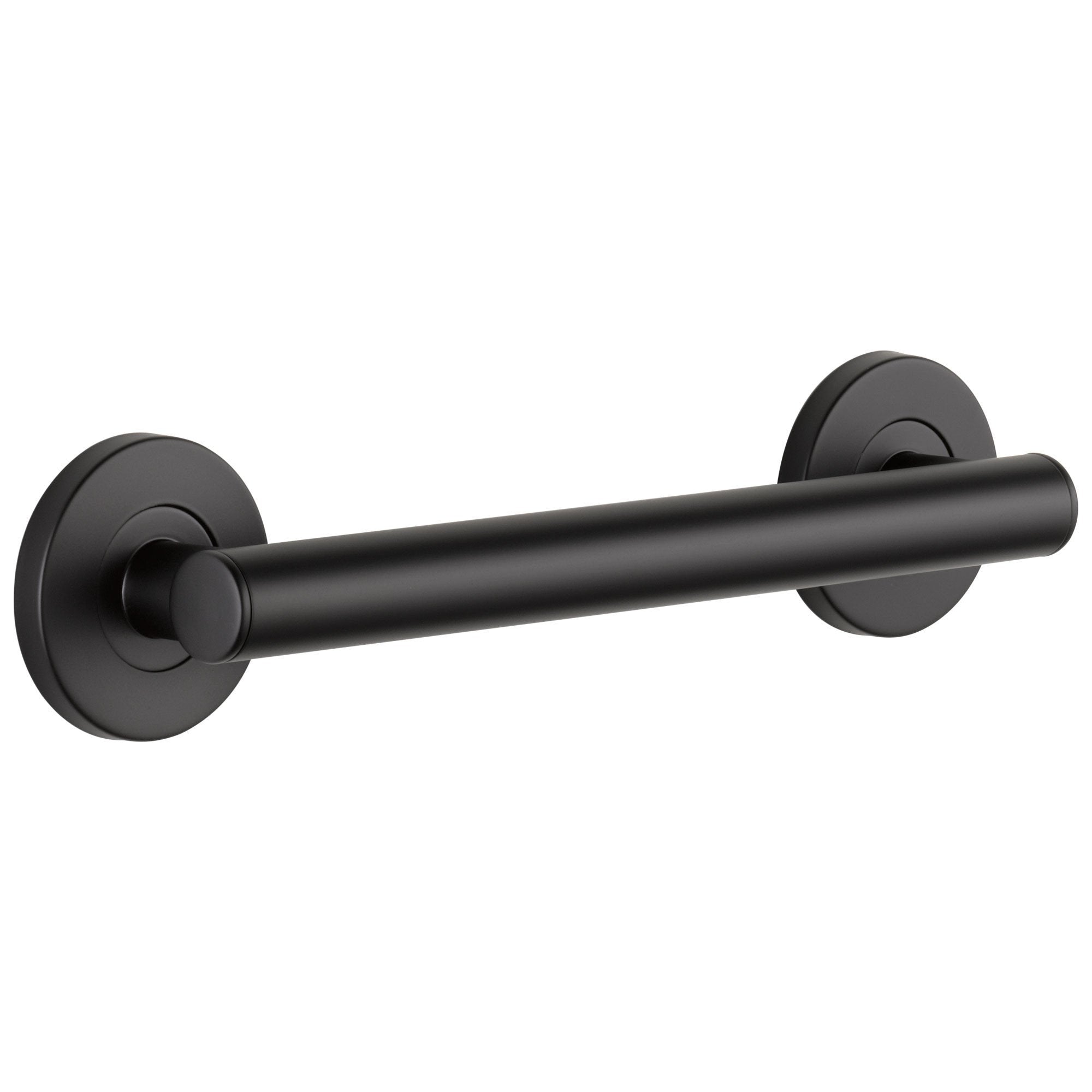 Delta Bath Safety Collection Matte Black Finish Contemporary Wall Mounted Decorative Bathroom ADA Approved Short 12" Grab Bar D41812BL