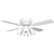Concord Fans 42" Small White Low Profile Hugger Ceiling Fan with Lights