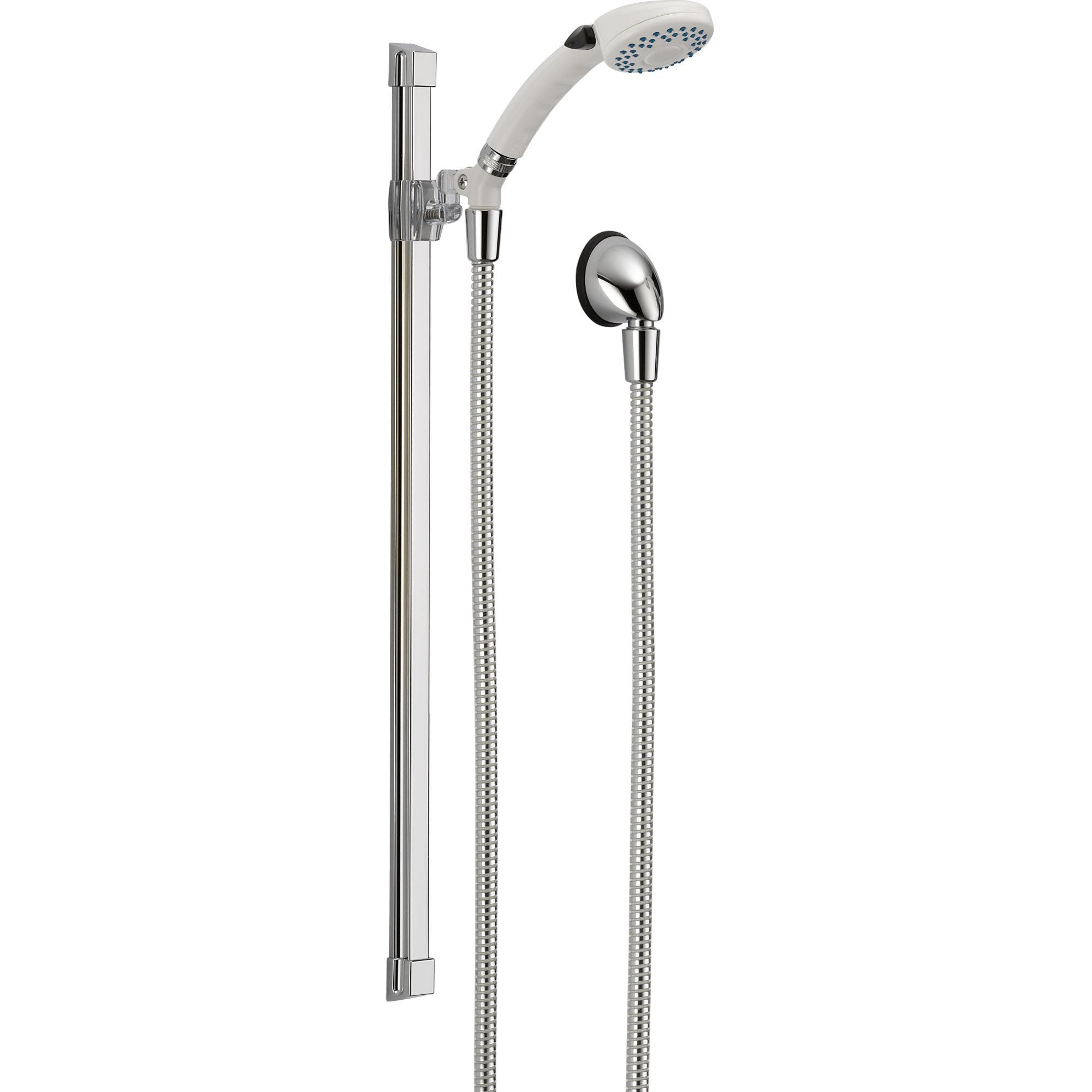 Delta 2-Setting White / Chrome Glide Rail Personal Handheld Shower Faucet 561102