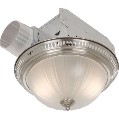Broan 741SN Satin Nickel Ceiling Mount Bathroom Exhaust Vent Fan with Light