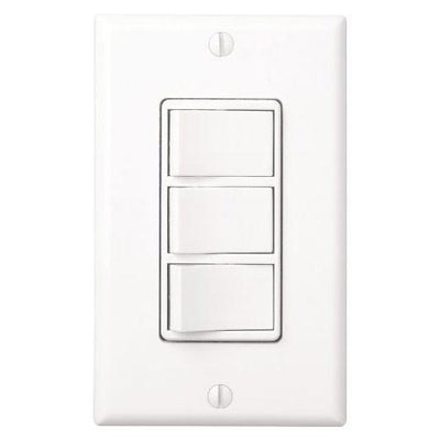 Broan QTX110HL Ceiling Mount Ultra White Silent Bathroom Exhaust Vent Fan with Light and Heater INCLUDES 3 Switch 4-Function Heater, Fan, Light, Night-Light Wall Control Kit