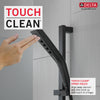 Delta Matte Black Finish H2Okinetic Modern 3-Setting Slide Bar Hand Shower with Hose D51799BL