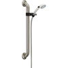 Delta 2-Spray Hand Shower Faucet with Stainless Steel Finish 24" Grab Bar 561106