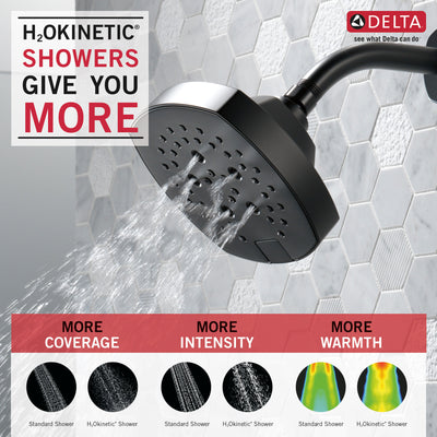 Delta Matte Black Finish 5-Setting H2Okinetic Shower Head D52663BL