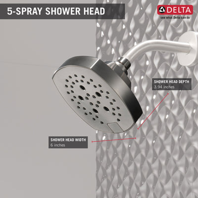 Delta Stainless Steel Finish 5-Setting H2Okinetic Shower Head D52663SS