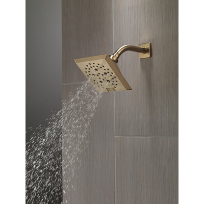 Delta Champagne Bronze Finish H2Okinetic 5-Setting Angular Modern Raincan Shower Head D52664CZ