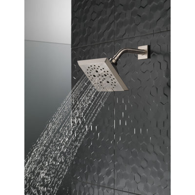 Delta Stainless Steel Finish H2Okinetic 5-Setting Angular Modern Raincan Shower Head D52664SS