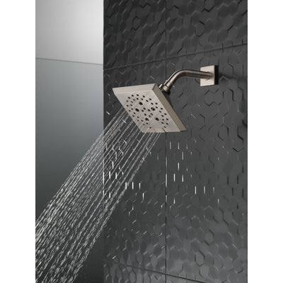 Delta Stainless Steel Finish H2Okinetic 5-Setting Angular Modern Raincan Shower Head D52664SS