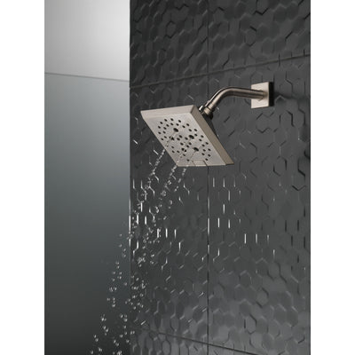 Delta Stainless Steel Finish H2Okinetic 5-Setting Angular Modern Raincan Shower Head D52664SS