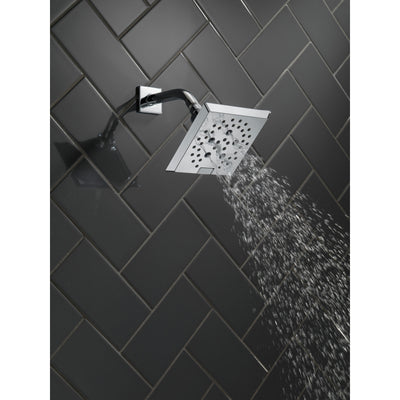 Delta Chrome Finish H2Okinetic 5-Setting Angular Modern Raincan Shower Head D52664