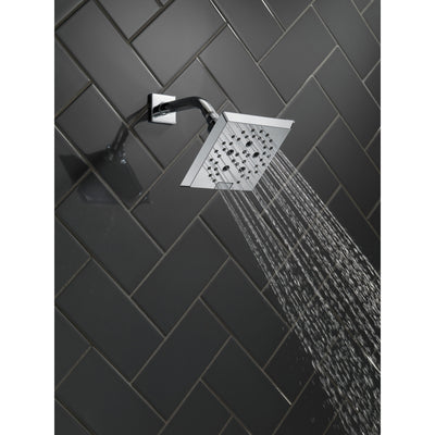 Delta Chrome Finish H2Okinetic 5-Setting Angular Modern Raincan Shower Head D52664