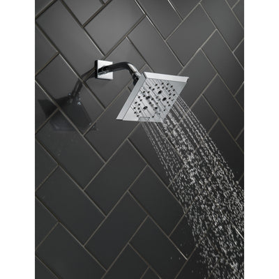 Delta Chrome Finish H2Okinetic 5-Setting Angular Modern Raincan Shower Head D52664