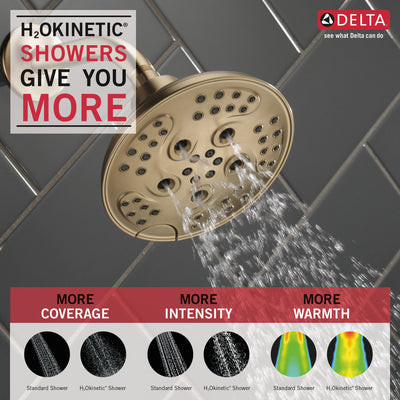 Delta Champagne Bronze Finish H2Okinetic 5-Setting Transitional Raincan Shower Head D52666CZ