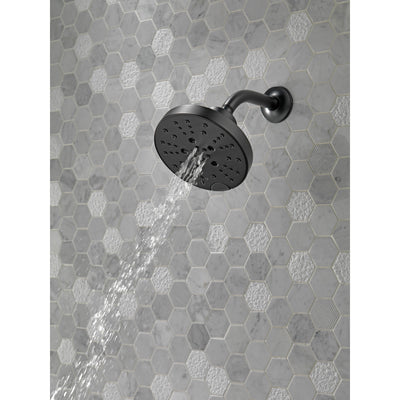 Delta Matte Black Finish H2Okinetic 5-Setting Contemporary Raincan Shower Head D52668BL