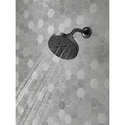 Delta Matte Black Finish H2Okinetic 5-Setting Contemporary Raincan Shower Head D52668BL