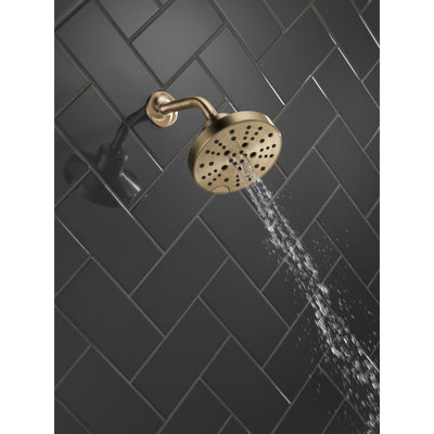 Delta Champagne Bronze Finish H2Okinetic 5-Setting Contemporary Raincan Shower Head D52668CZ
