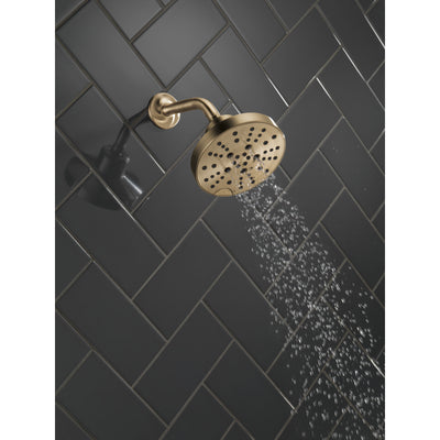 Delta Champagne Bronze Finish H2Okinetic 5-Setting Contemporary Raincan Shower Head D52668CZ