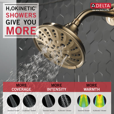 Delta Champagne Bronze Finish H2Okinetic 5-Setting Traditional Raincan Shower Head D52669CZ