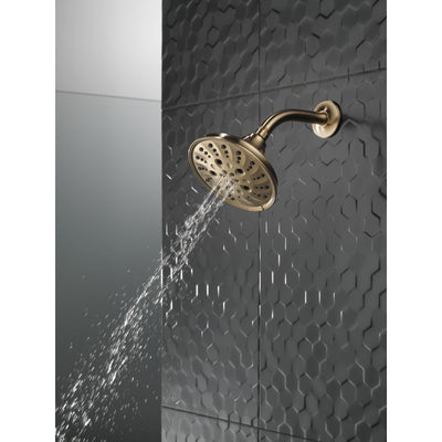 Delta Champagne Bronze Finish H2Okinetic 5-Setting Traditional Raincan Shower Head D52669CZ