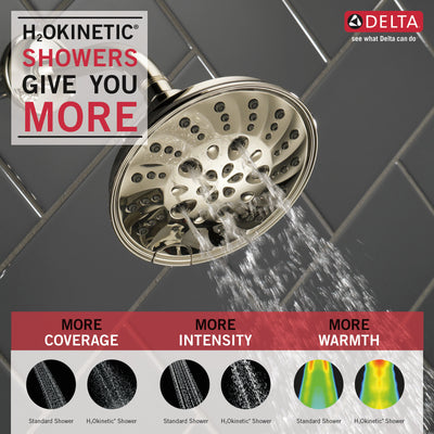 Delta Polished Nickel Finish H2Okinetic 5-Setting Traditional Raincan Shower Head D52669PN