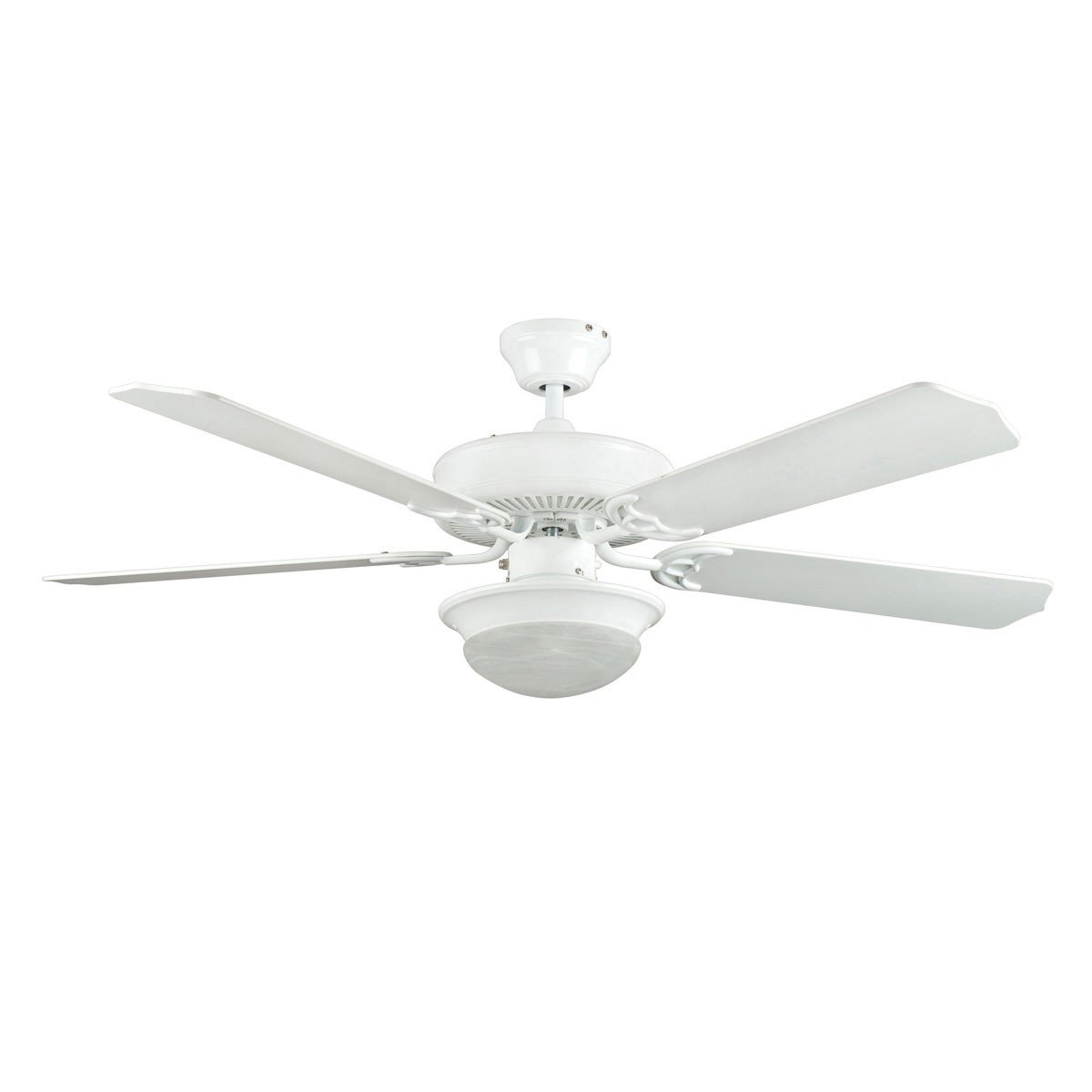 Concord Fans 52" Heritage Fusion White Modern Ceiling Fan with Round Light Kit