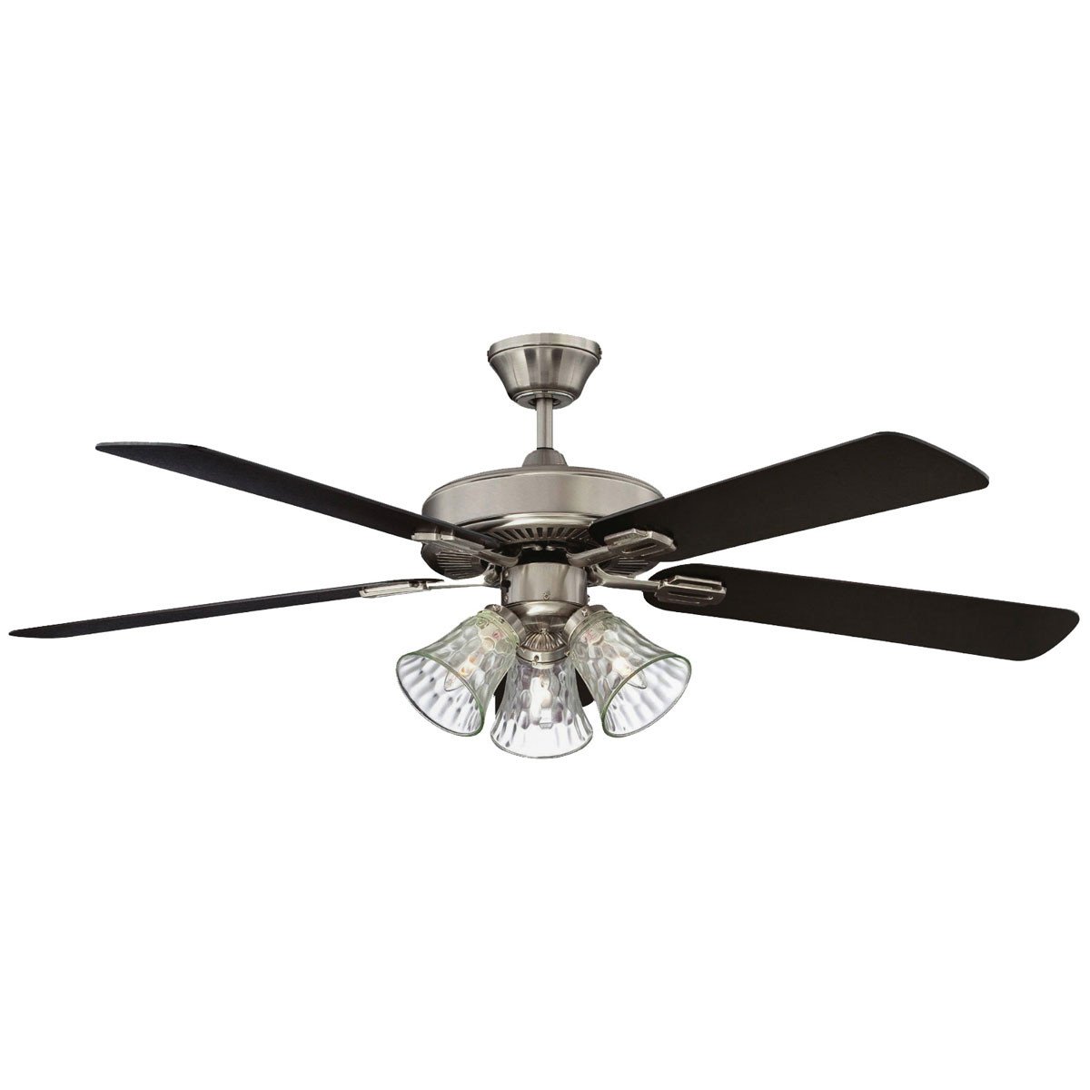 Concord Fans 52" Richmond Stainless Steel Finish Ceiling Fan with 3 Lights