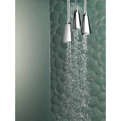 Delta Chrome Finish 2.5 GPM Zura H2OKinetic Pendant Triple Ceiling Mount Raincan Shower Head D5714025