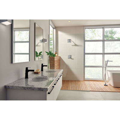 Delta Zura Collection Chrome Modern Floor Mount Freestanding Tub Filler Faucet with Hand Shower Trim Kit only (Requires Rough-in Valve) DT4774FL