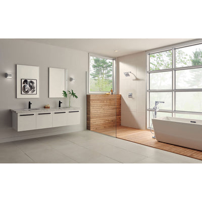 Delta Zura Collection Chrome Modern Floor Mount Freestanding Tub Filler Faucet with Hand Shower Trim Kit only (Requires Rough-in Valve) DT4774FL