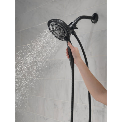 Delta Matte Black Finish In2ition HSSH Hand Shower with MagnaTite and Showerhead Combo D58471BLPK