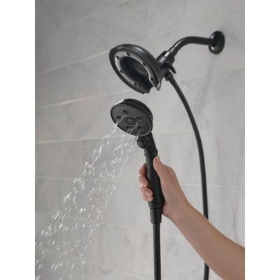 Delta Matte Black Finish In2ition HSSH Hand Shower with MagnaTite and Showerhead Combo D58471BLPK