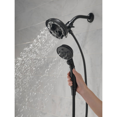 Delta Matte Black Finish In2ition HSSH Hand Shower with MagnaTite and Showerhead Combo D58471BLPK