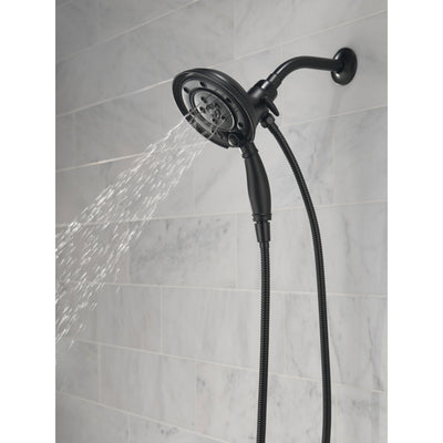 Delta Matte Black Finish In2ition HSSH Hand Shower with MagnaTite and Showerhead Combo D58471BLPK