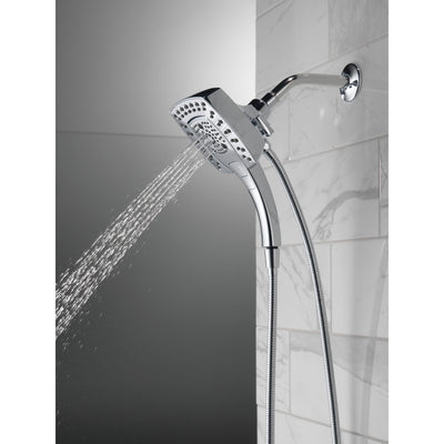 Delta Chrome Finish H2Okinetic In2ition 5-Setting Modern Two-in-One Showerhead Hand Shower Combo D5847425