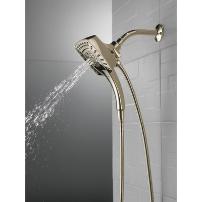 Delta Polished Nickel Finish H2Okinetic In2ition 5-Setting Modern Two-in-One Showerhead Hand Shower Combo D58474PN25