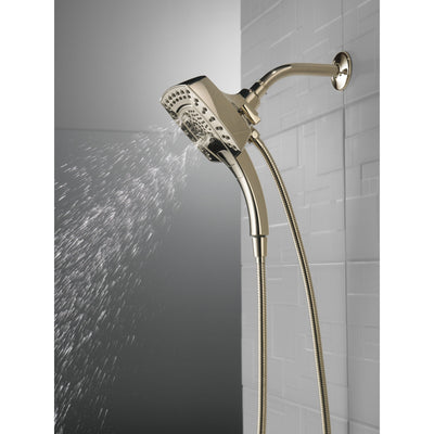 Delta Polished Nickel Finish H2Okinetic In2ition 5-Setting Modern Two-in-One Showerhead Hand Shower Combo D58474PN25