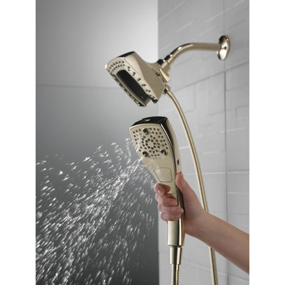 Delta Polished Nickel Finish H2Okinetic In2ition 5-Setting Modern Two-in-One Showerhead Hand Shower Combo D58474PN