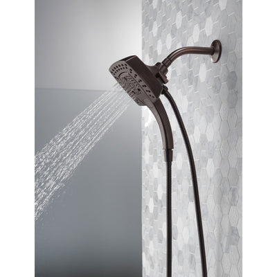 Delta Venetian Bronze Finish H2Okinetic In2ition 5-Setting Modern Two-in-One Showerhead Hand Shower Combo D58474RB25