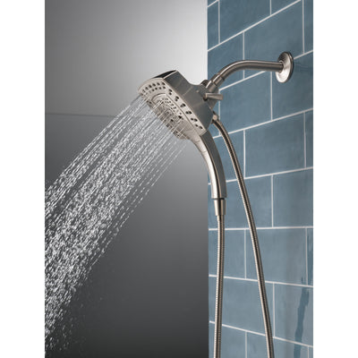 Delta Stainless Steel Finish H2Okinetic In2ition 5-Setting Modern Two-in-One Showerhead Hand Shower Combo D58474SS25