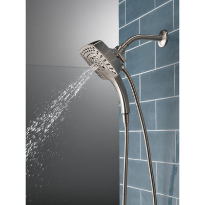Delta Stainless Steel Finish H2Okinetic In2ition 5-Setting Modern Two-in-One Showerhead Hand Shower Combo D58474SS