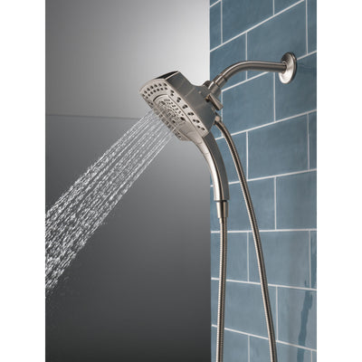 Delta Stainless Steel Finish H2Okinetic In2ition 5-Setting Modern Two-in-One Showerhead Hand Shower Combo D58474SS