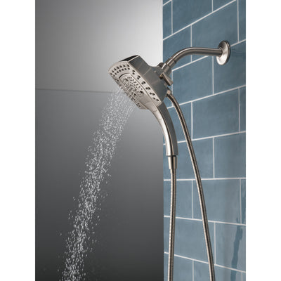 Delta Stainless Steel Finish H2Okinetic In2ition 5-Setting Modern Two-in-One Showerhead Hand Shower Combo D58474SS