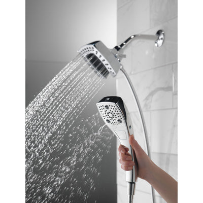 Delta Chrome Finish H2Okinetic In2ition 5-Setting Modern Two-in-One Showerhead Hand Shower Combo D58474