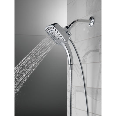 Delta Chrome Finish H2Okinetic In2ition 5-Setting Modern Two-in-One Showerhead Hand Shower Combo D58474