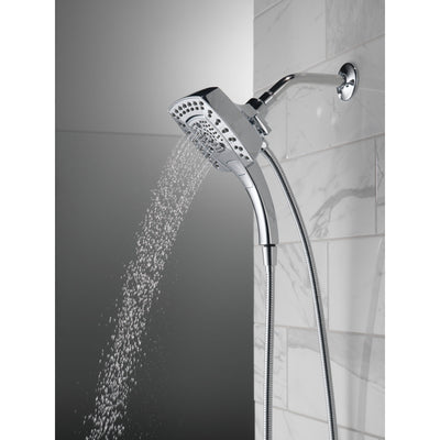 Delta Chrome Finish H2Okinetic In2ition 5-Setting Modern Two-in-One Showerhead Hand Shower Combo D58474