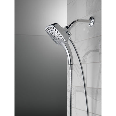 Delta Chrome Finish H2Okinetic In2ition 5-Setting Modern Two-in-One Showerhead Hand Shower Combo D58474