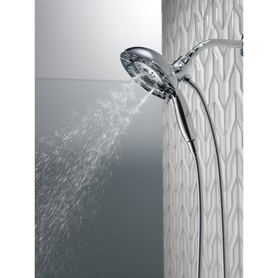 Delta Chrome Finish H2Okinetic In2ition 5-Setting Two-in-One Showerhead and Handheld Sprayer D5848025PK