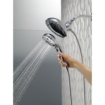 Delta Chrome Finish H2Okinetic In2ition 5-Setting Two-in-One Showerhead and Handheld Sprayer D5848025PK